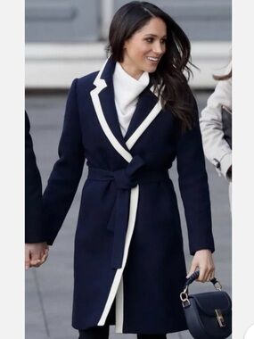 Meghan Markle J. Crew Navy Coat